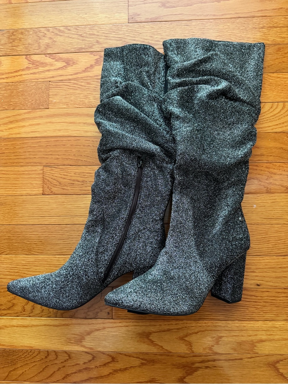 Simply Vera Vera Wang Silver Glitter Over-the-Knee Slouch Boots